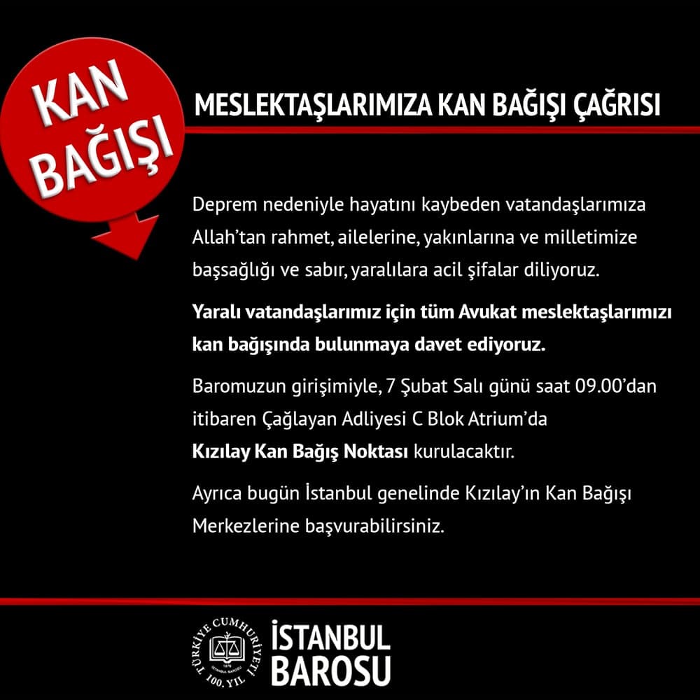 Meslektaşlarımıza Kan Bağışı Çağrısı