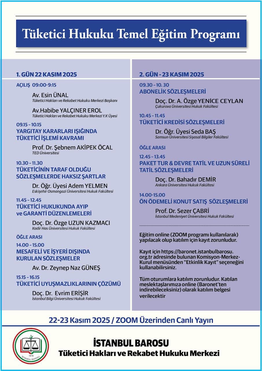 Tüketici Hukuku Temel Eğitimi Programı