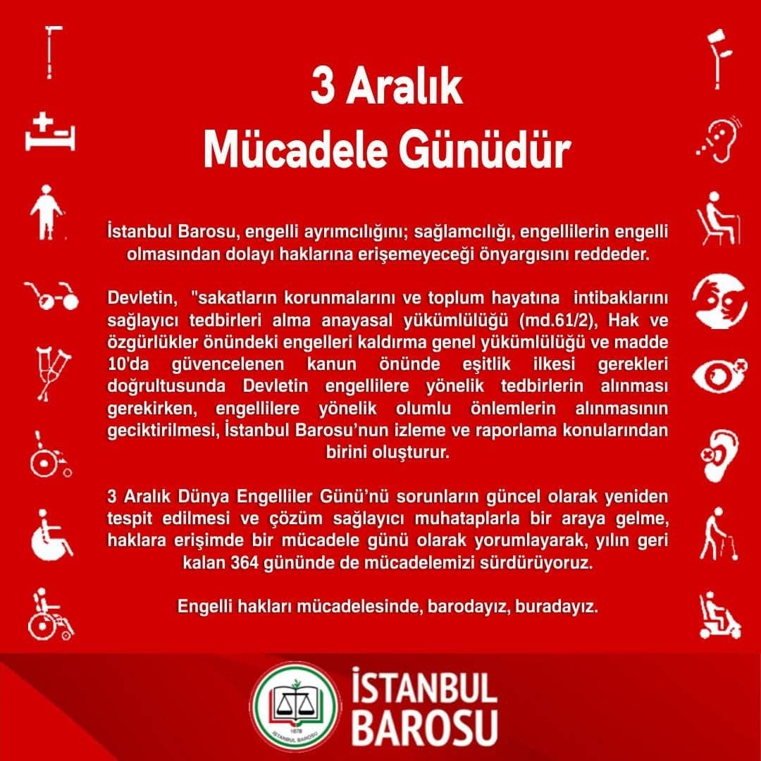 3 Aralık Mücadele Günüdür
