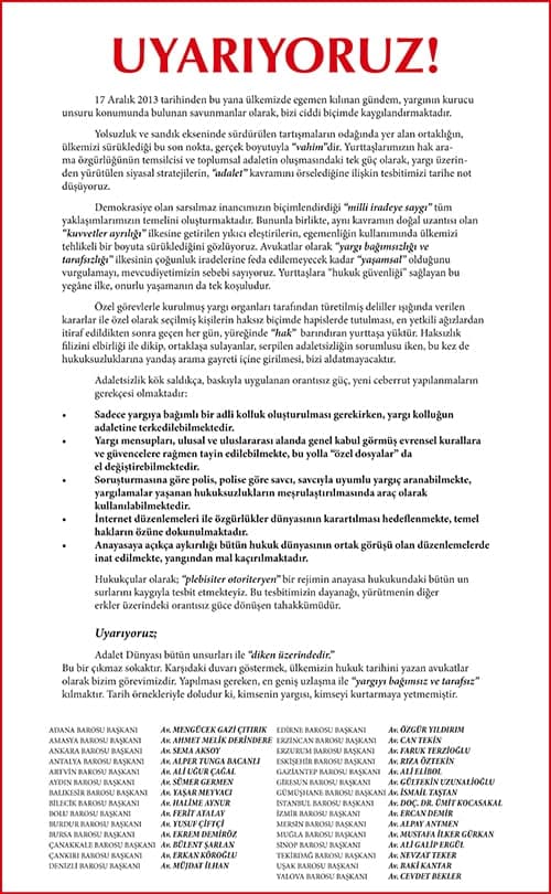 Uyarıyoruz !