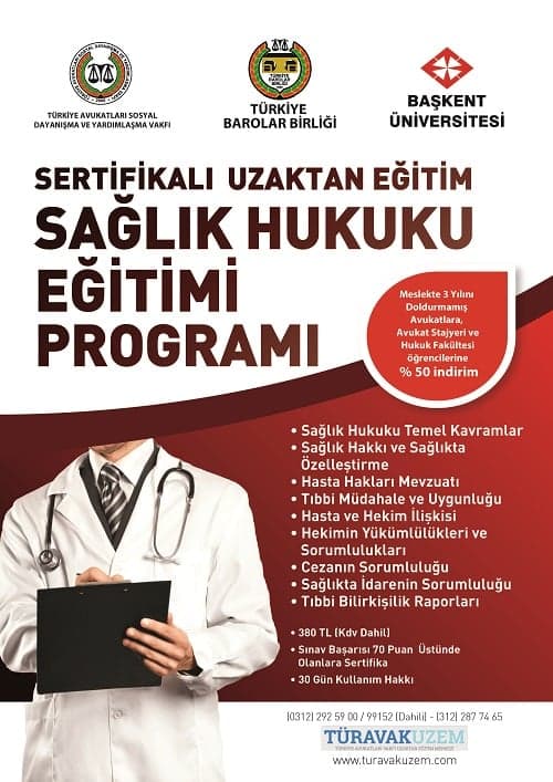 Sertifikalı Uzaktan Eğitim Sağlık Hukuku Eğitimi Programı