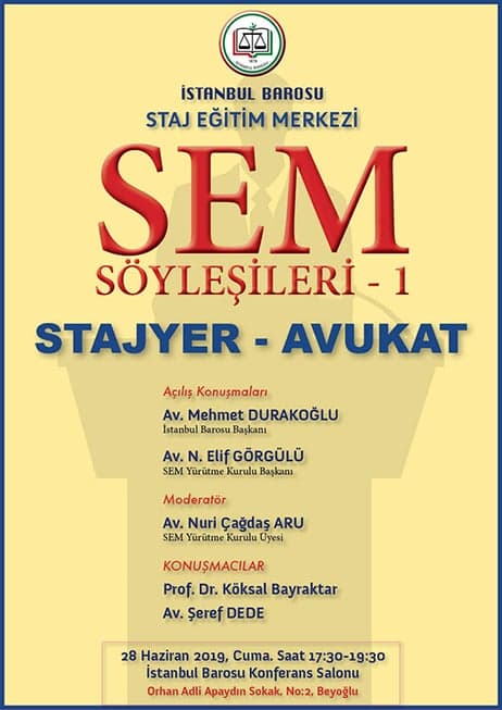 TELAFİ: SEM Söyleşileri - I : Stajyer - Avukat