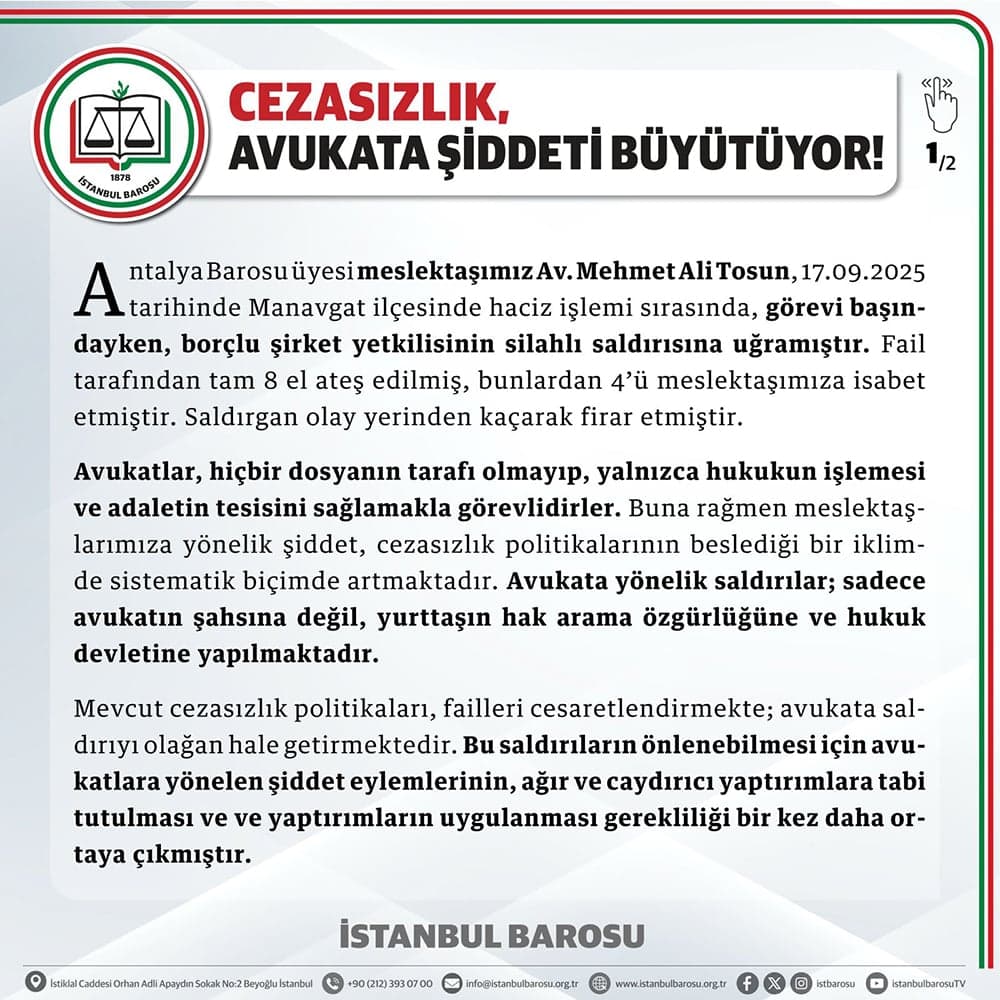 Cezasızlık, Avukata Şiddeti Büyütüyor!