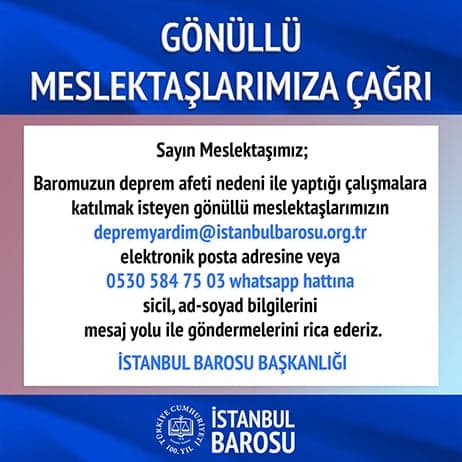 Gönüllü Meslektaşlarımıza Çağrı