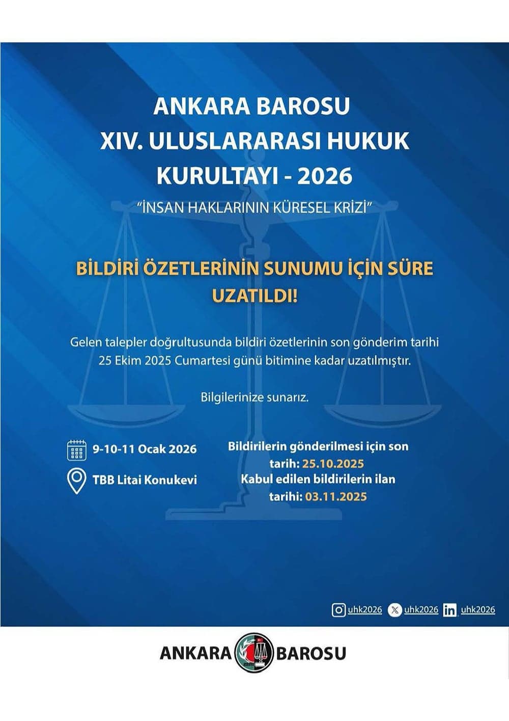Ankara Barosu XIV. Uluslararası Hukuk Kurultayı
