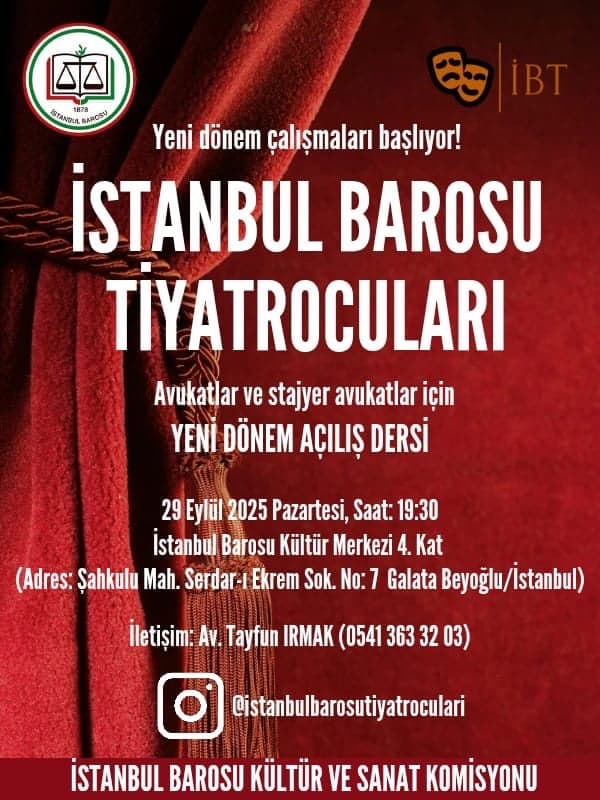 İstanbul Barosu Tiyatrocuları Yeni Dönem Çalışmaları Başlıyor!