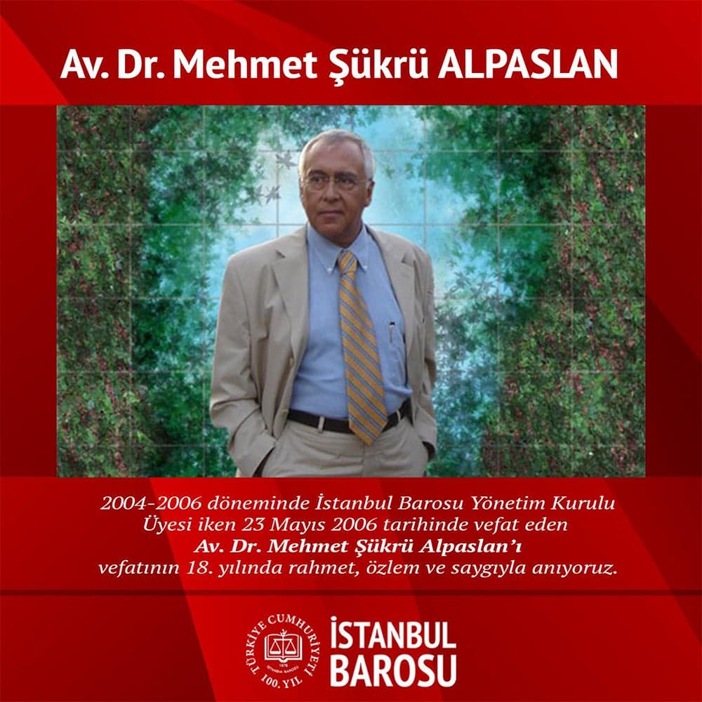 Av. Dr. Mehmet Şükrü Alpaslan Rahmet, Özlem ve Saygıyla Anıyoruz