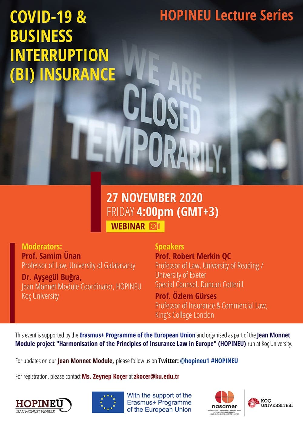 HOPINEU Lecture Series: COVID-19 & Business Interruption (BI) Insurance