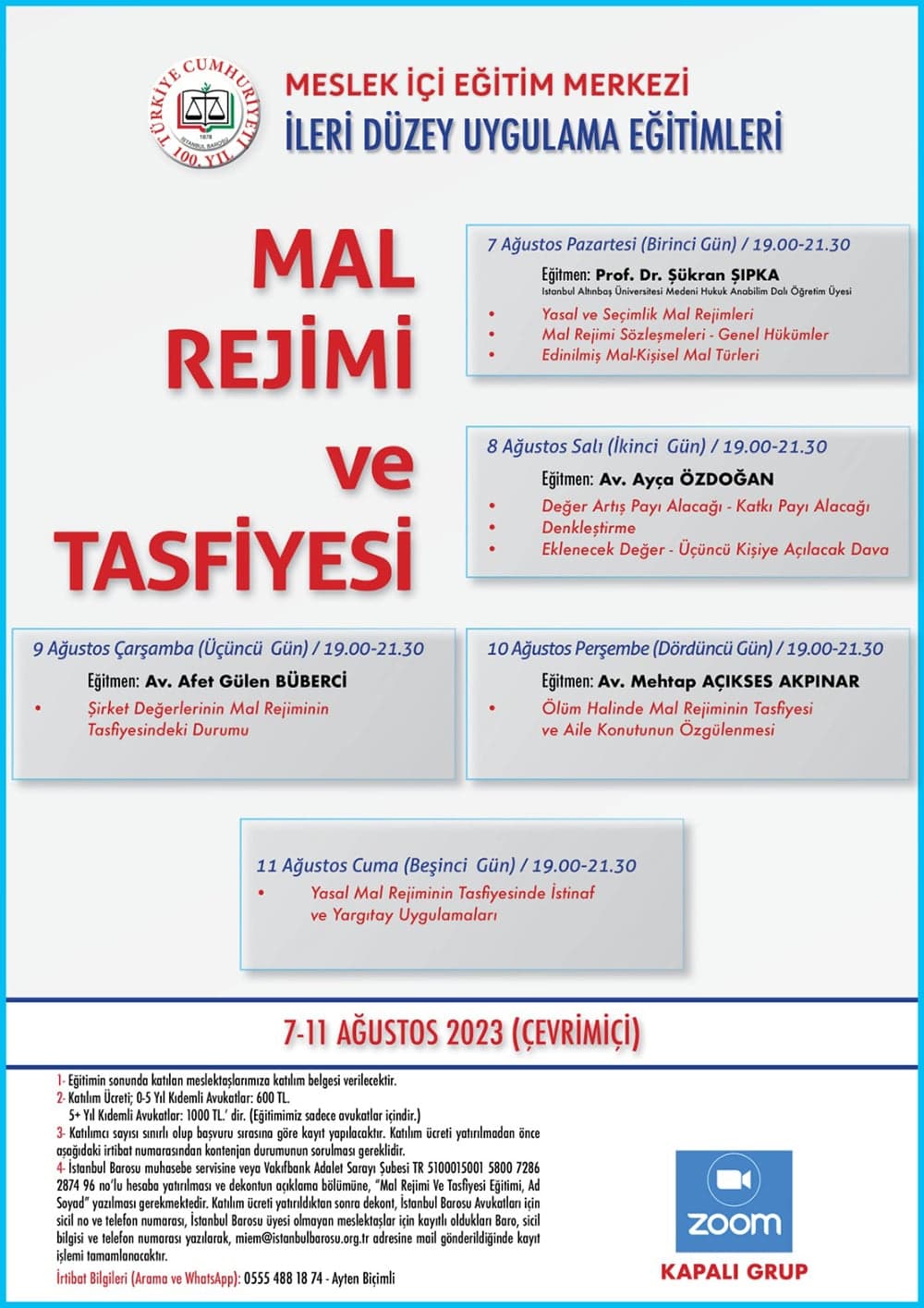 Mal Rejimi ve Tasfiyesi Eğitimi