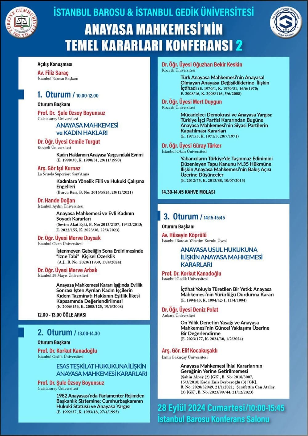 Anayasa Mahkemesi'nin Temel Kararları Konferansı 2
