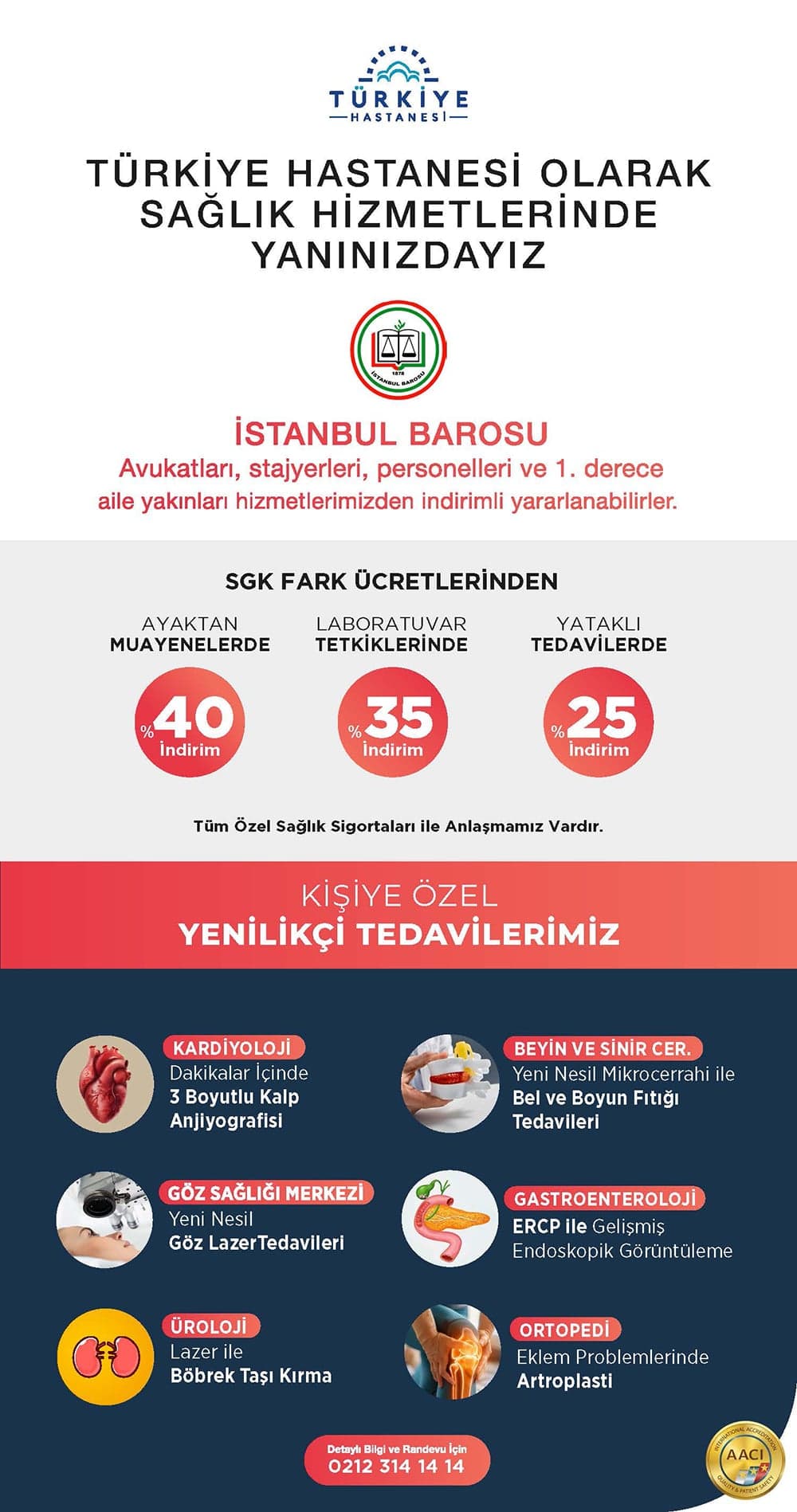 Türkiye Hastanesi'nden İstanbul Barosu Mensuplarına İndirim
