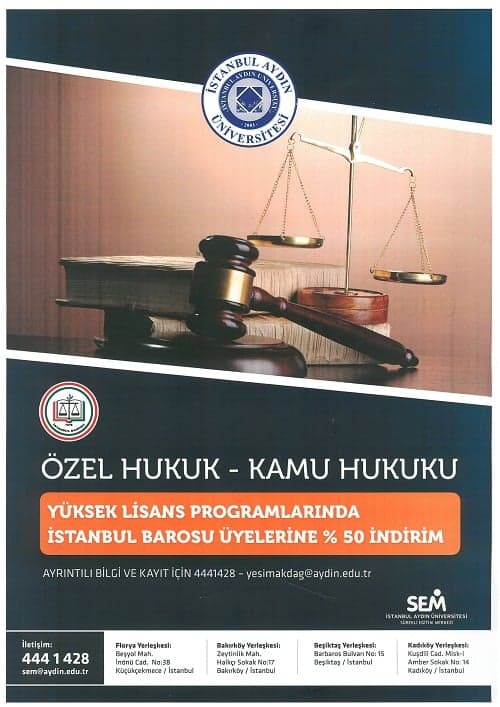 Özel Hukuk - Kamu Hukuku Yüksek Lisans Programları