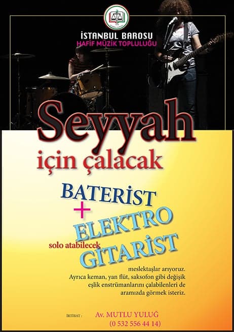 Seyyah İçin Çalacak Batarist ve Elektro Gitarist Meslektaşlar Arıyoruz