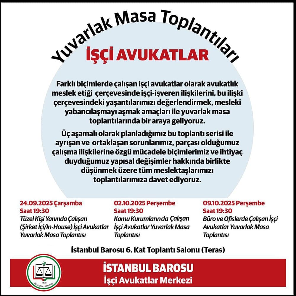 İşçi Avukatlar Yuvarlak Masa Toplantıları