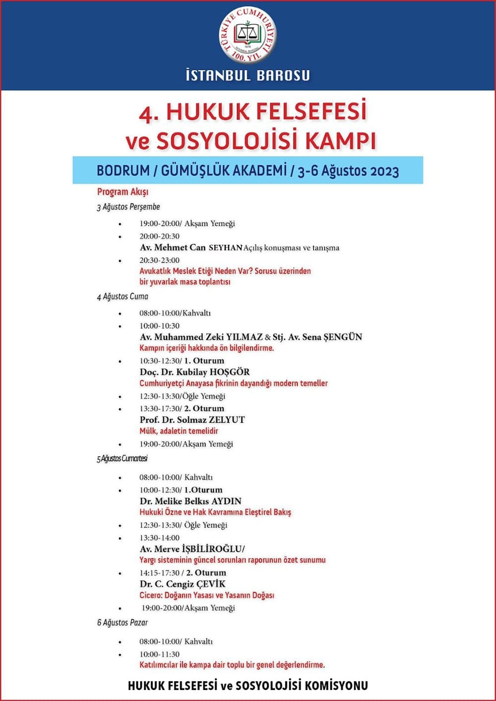 4. Hukuk Felsefesi ve Sosyolojisi Kampı