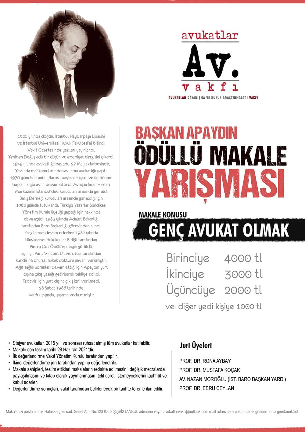 Başkan Apaydın Ödüllü Makale Yarışması