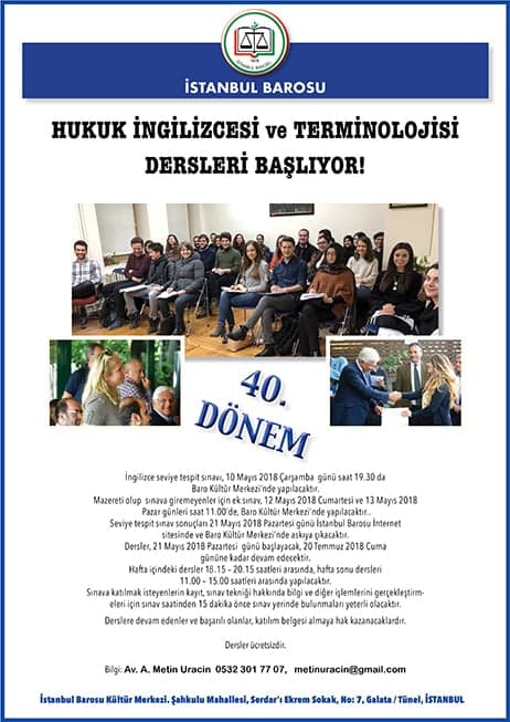 Hukuk İngilizcesi ve Terminolojisi Dersleri Başlıyor