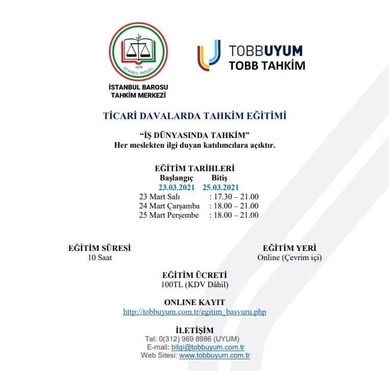 Ticari Davalarda Tahkim Eğitimi