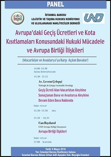 Avrupa'daki Geçiş Ücretleri ve Kota Kısıtlamaları Konusundaki Hukuki Mücadele ve Avrupa Birliği İlişkileri