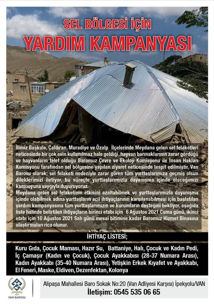 Sel Bölgesi İçin Yardım Kampanyası