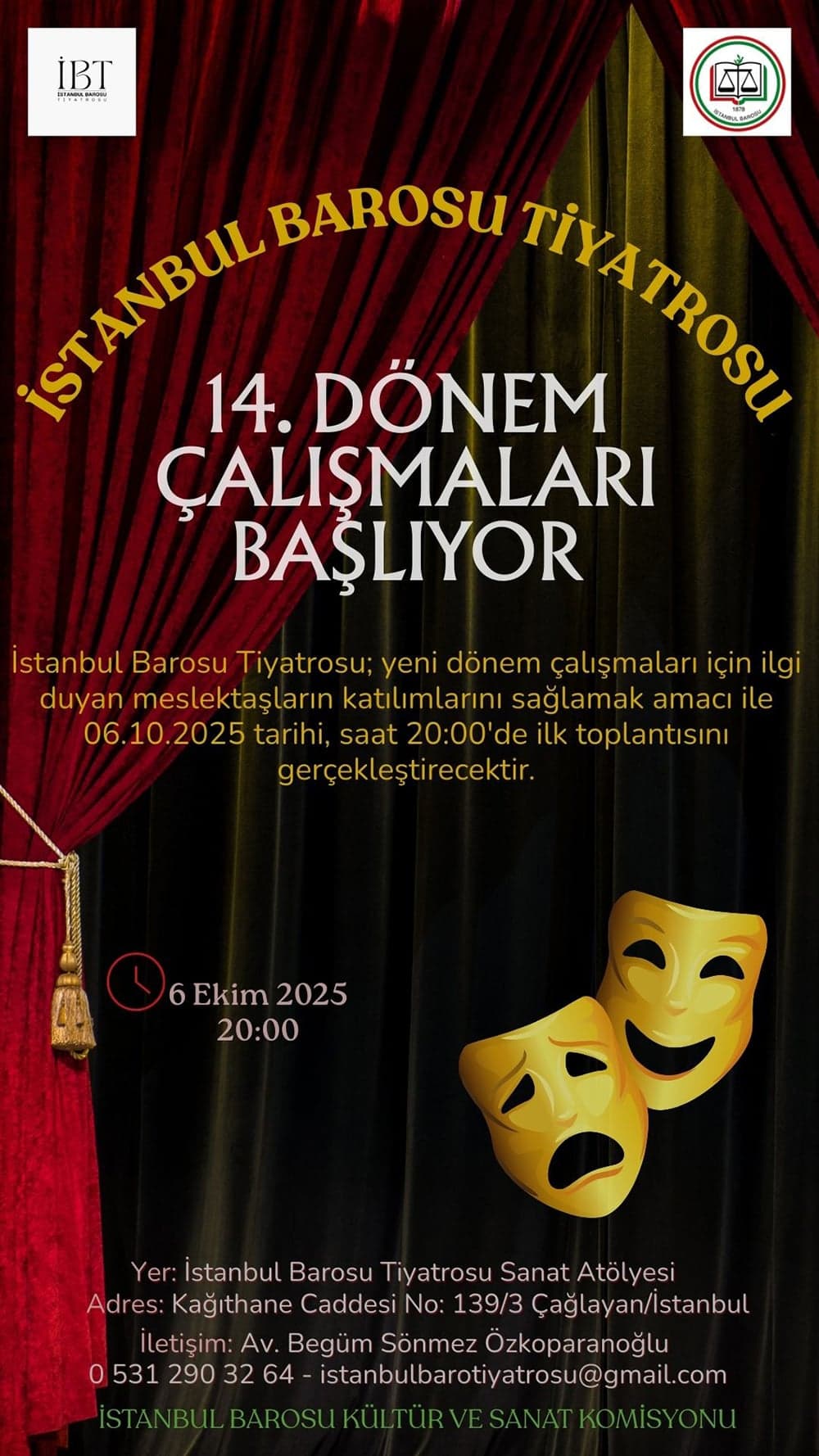 İstanbul Barosu Tiyatrosu 14. Dönem Çalışmaları Başlıyor