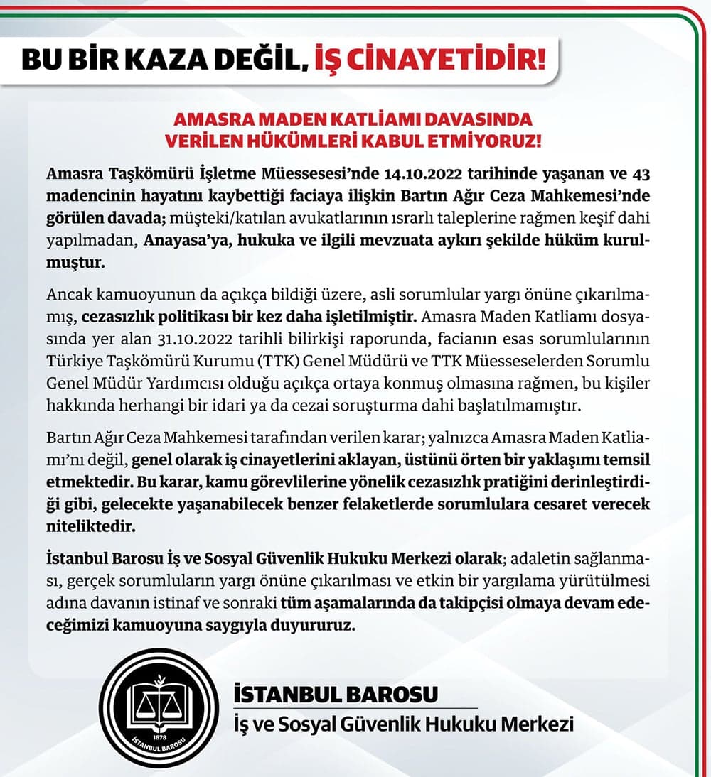 Kaza değil, iş cinayeti!