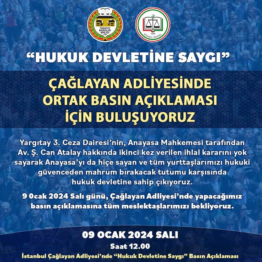 Çağlayan Adliyesinde Ortak Basın Açıklaması İçin Buluşuyoruz