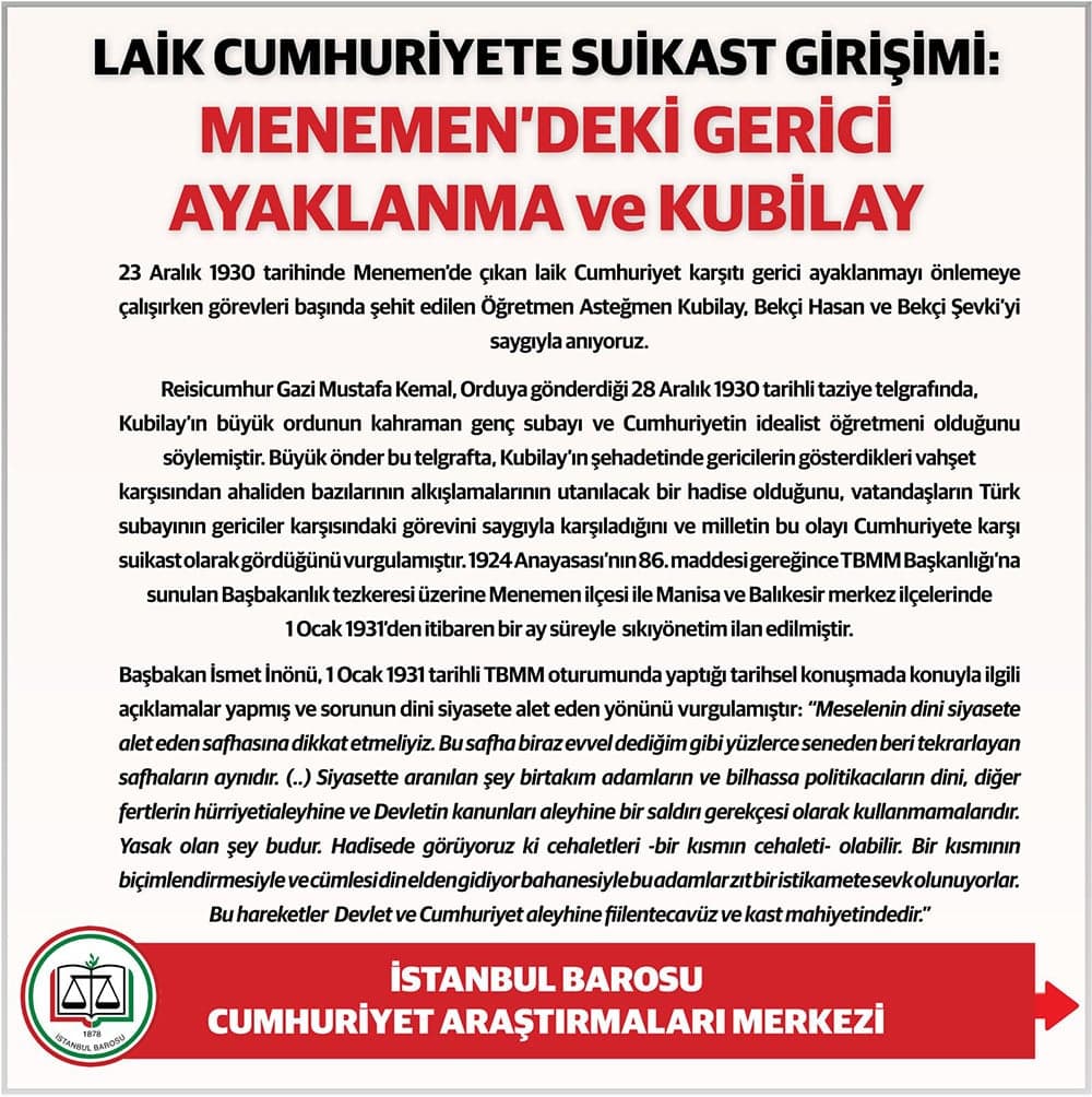 Laik Cumhuriyete Suikast Girişimi: Menemen’deki Gerici Ayaklanma ve Kubilay