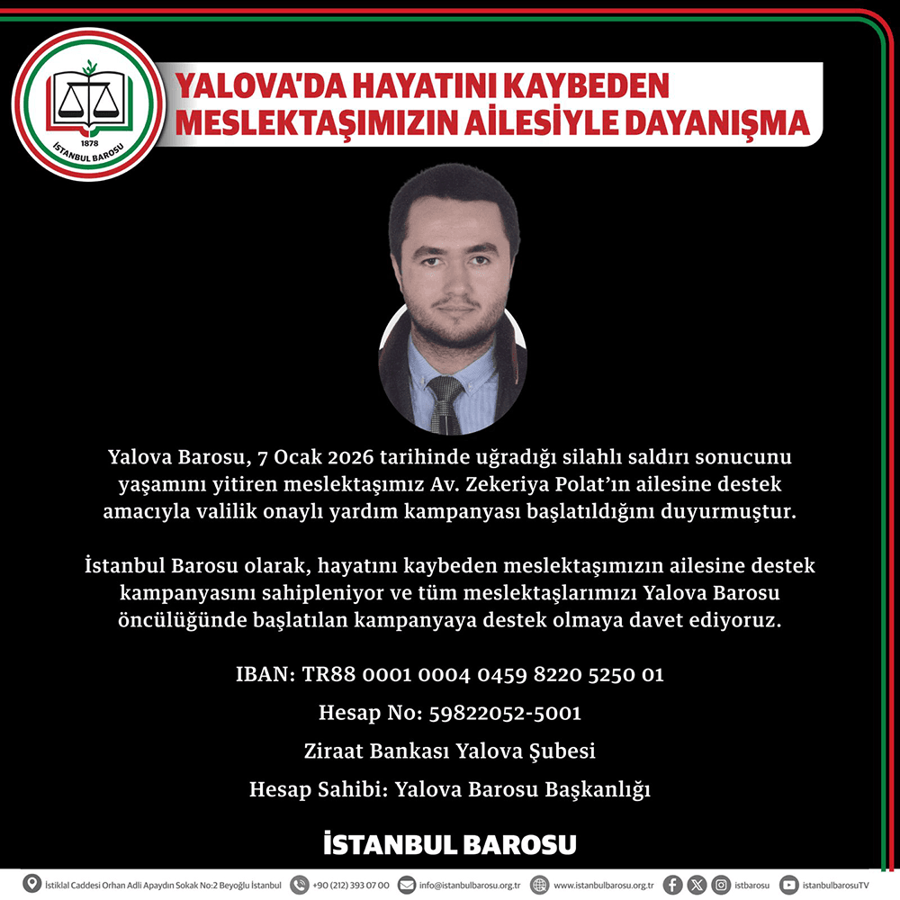 Yalova’da Hayatını Kaybeden Meslektaşımızın Ailesiyle Dayanışma Çağrısı