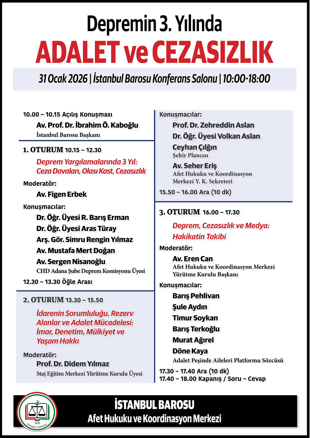 Depremin 3. Yılında Adalet ve Cezasızlık