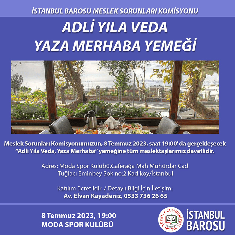 Adli Yıla Veda Yaza Merhaba Yemeği