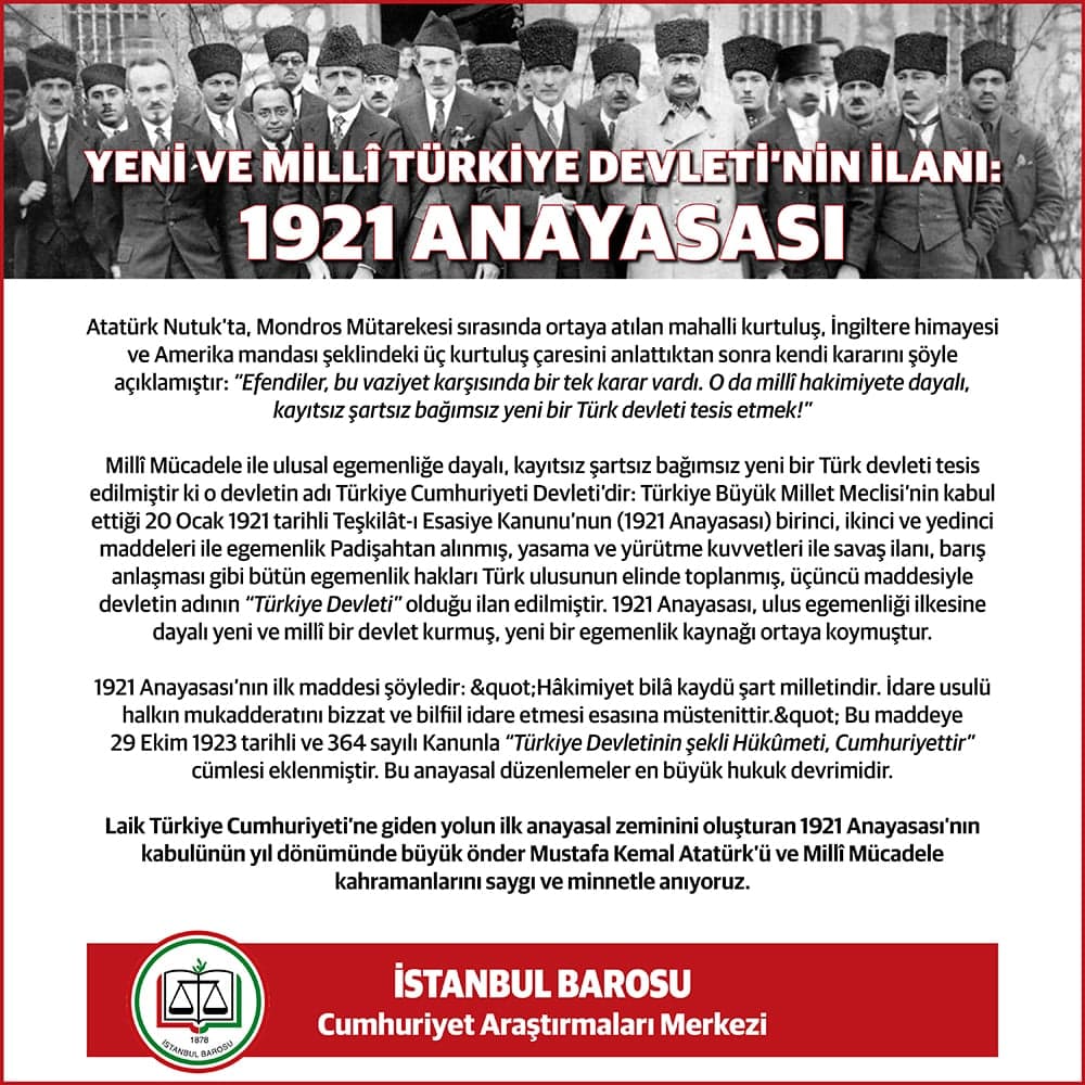 Yeni ve Millî Türkiye Devleti’nin İlanı: 1921 Anayasası