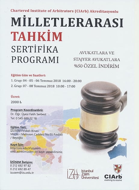 Milletlerarası Tahkim Sertifika Programı