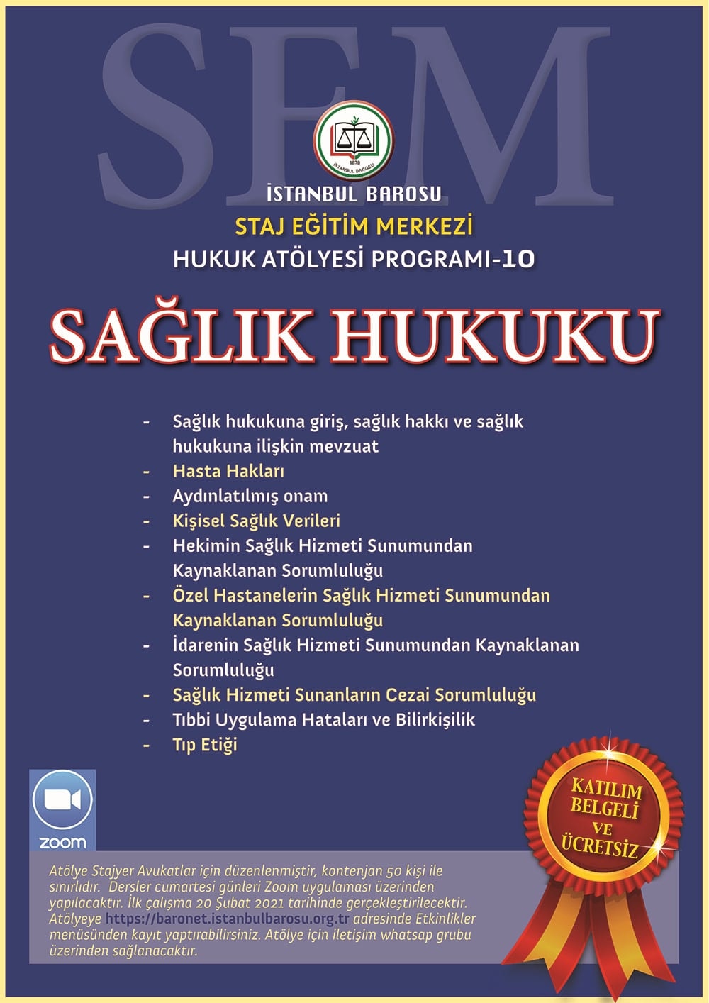 Stajyer Avukatlar için Sağlık Hukuku Atölyesi