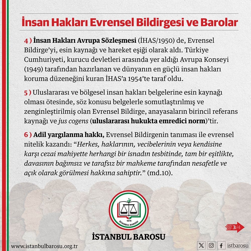 İnsan Hakları Evrensel Bildirgesi ve Barolar - 2