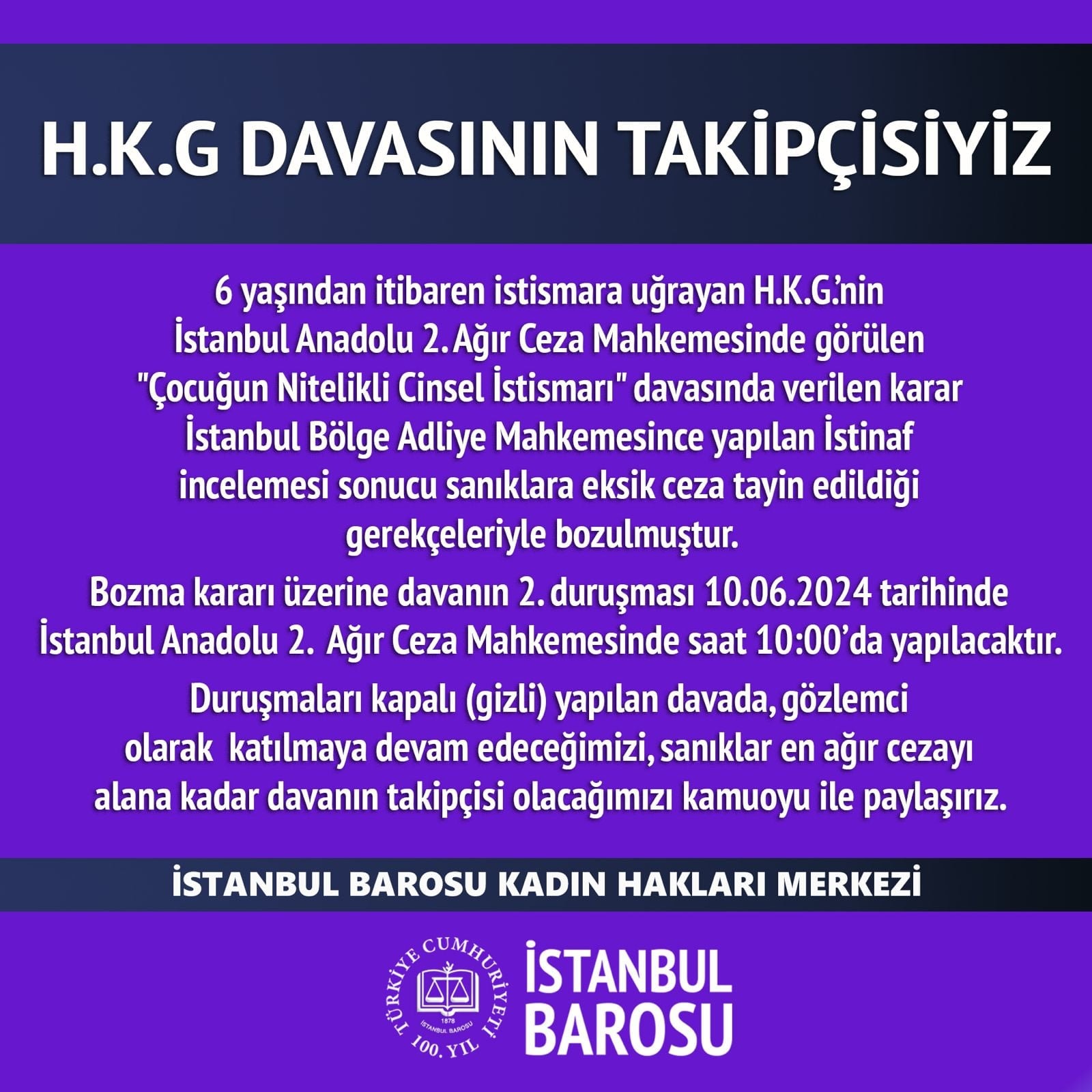 H.K.G. Davasının Takipçisiyiz