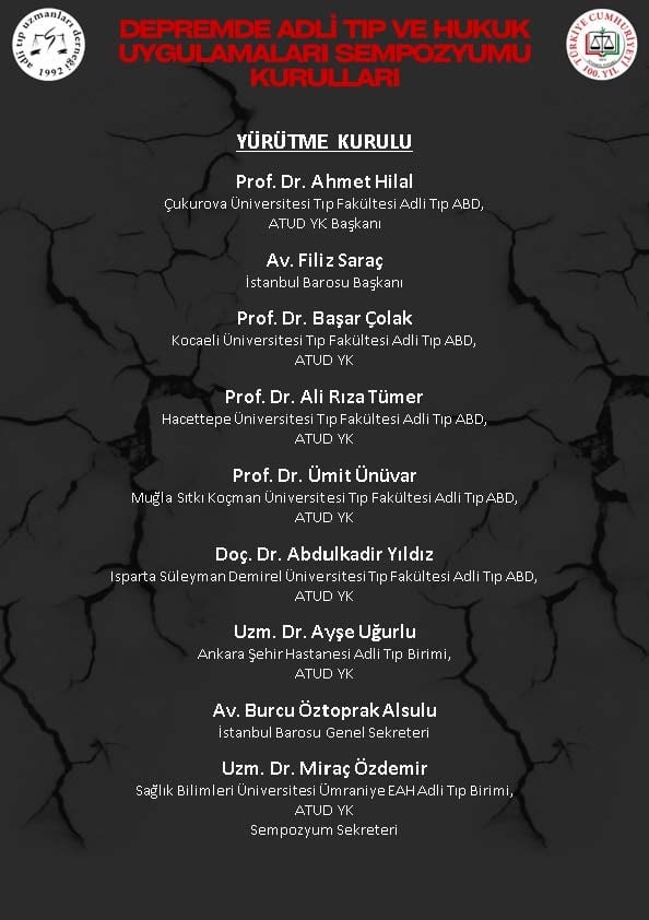 Depremde Adli Tıp ve Hukuk Uygulamaları Sempozyumu - 1