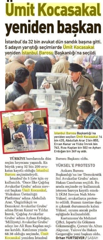 Ümit Kocasakal İstanbul Barosu Başkanlığına Yeniden Seçildi 

 - 424