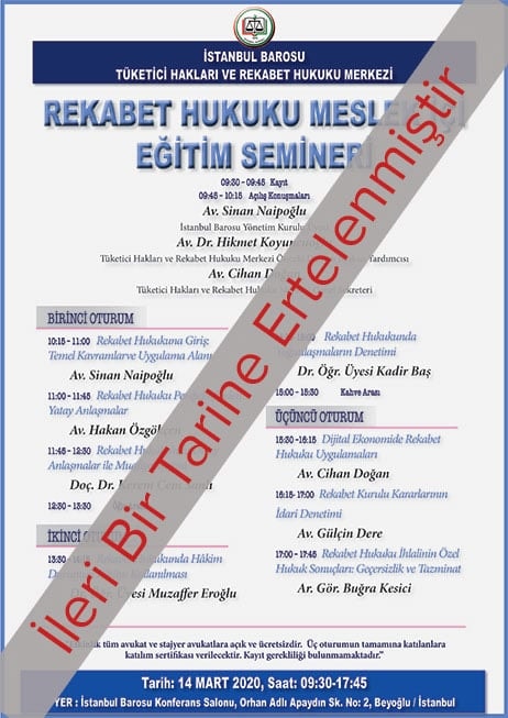 ERTELENDİ : Rekabet Hukuku Meslek İçi Eğitim Semineri
