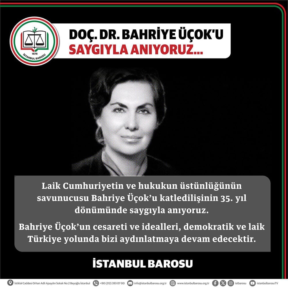 Doç. Dr. Bahriye Üçok'u Saygıyla Anıyoruz...