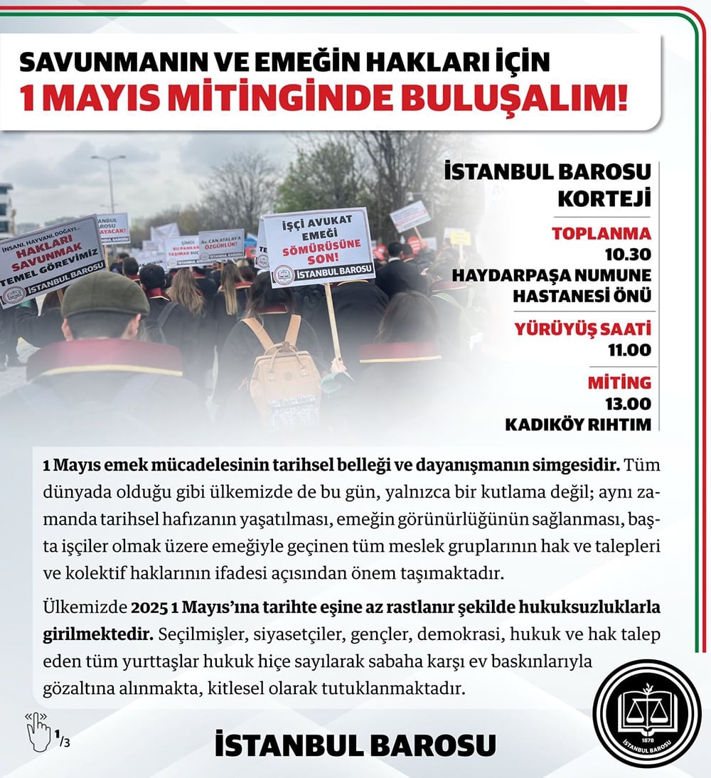 Savunmanın ve Emeğin Hakları için 1 Mayıs Mitinginde Buluşalım!