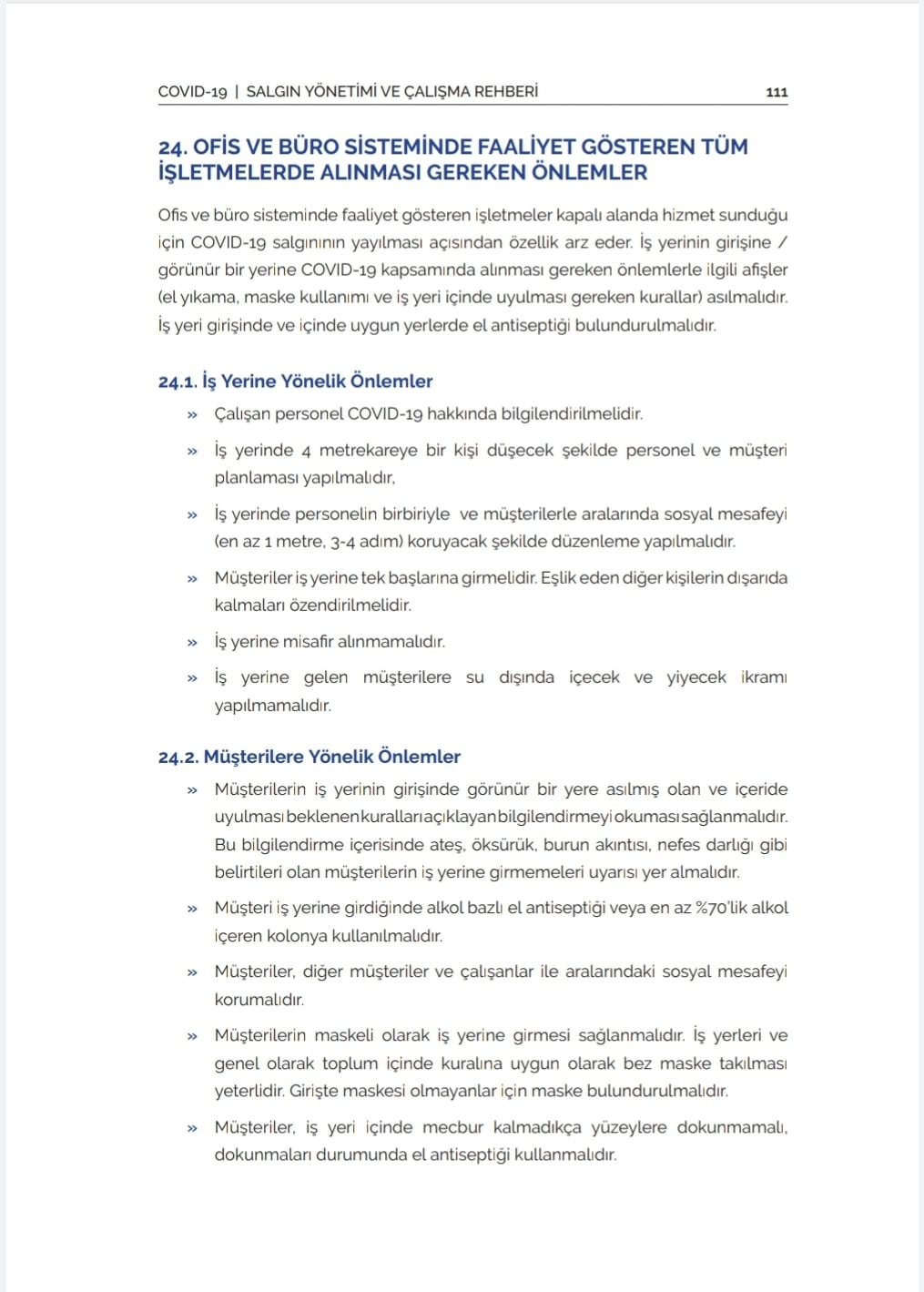 Ofis ve Büro Sisteminde Faaliyet Gösteren Tüm İşletmelerde Alınması Gereken Önlemler - 1