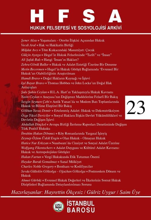 H F S A (Hukuk Felsefesi Ve Sosyolojisi Arkivi)’Nin 23, 24 Ve 25. Sayıları Çıktı  - 1
