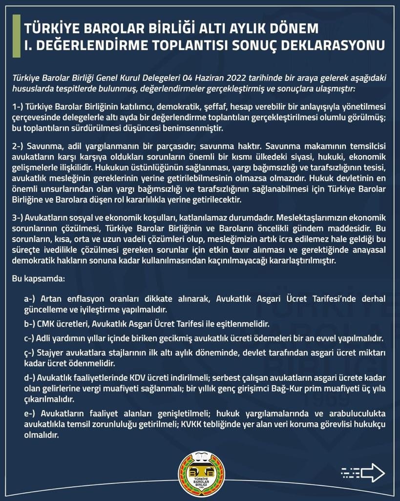 TBB Altı Aylık Dönem I. Değerlendirme Toplantısı Sonuç Deklarasyonu - 2
