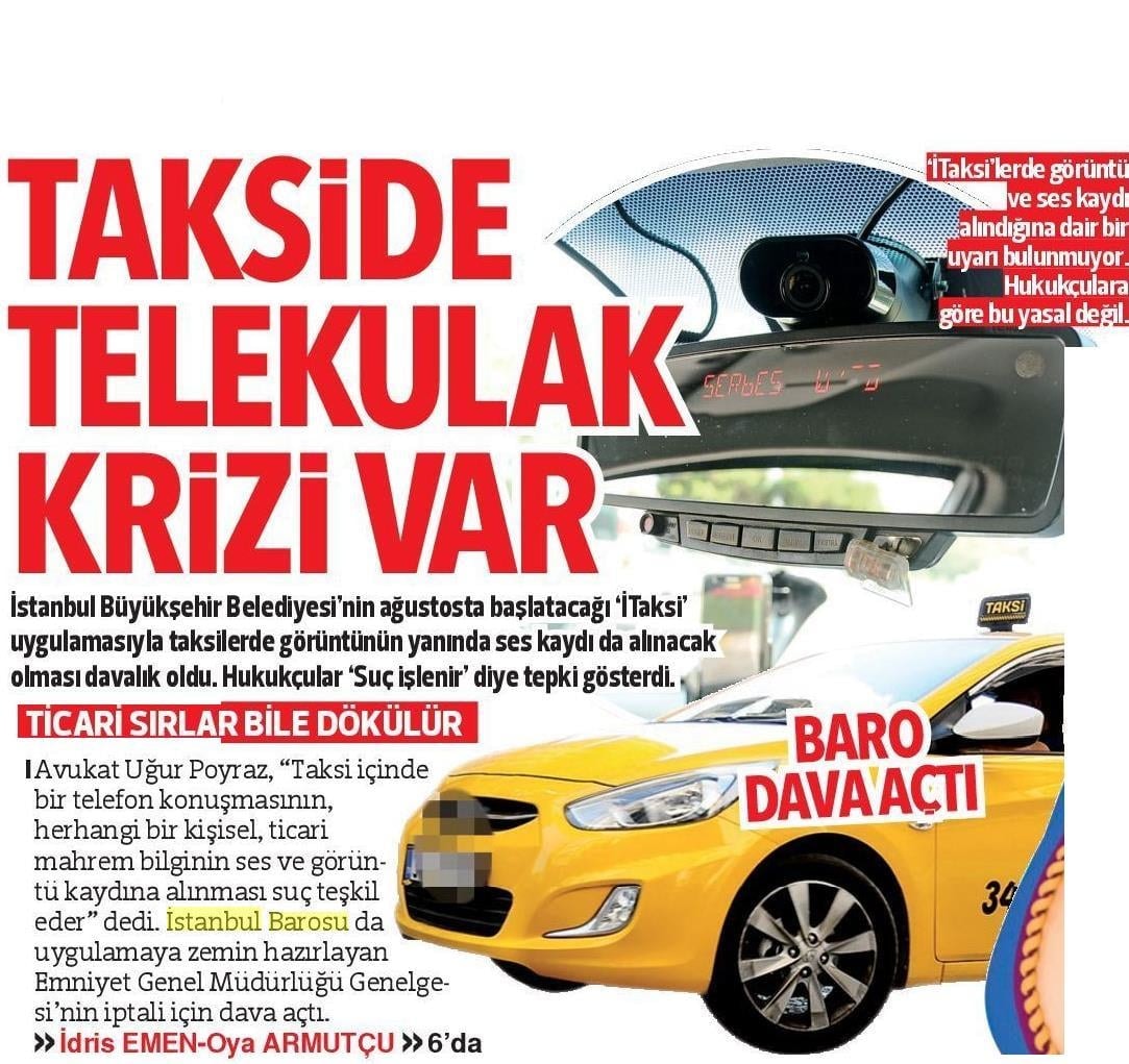 Taksilerde Ses ve Görüntü Kaydı Yargıya Taşındı - 1