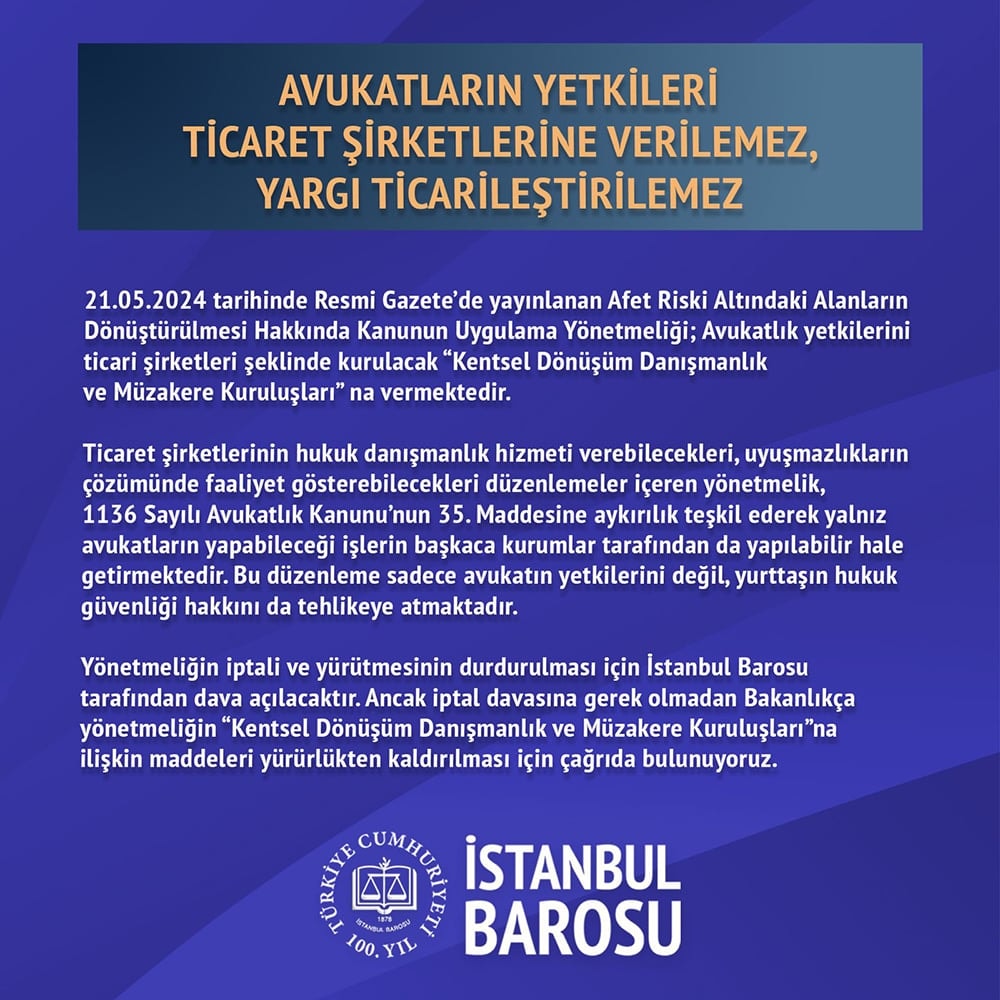 Avukatların Yetkileri Ticaret Şirketlerine Verilemez, Yargı Ticarileştirilemez
