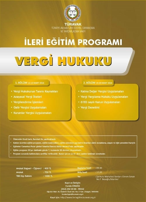 Vergi Hukuku İleri Eğitim Programı