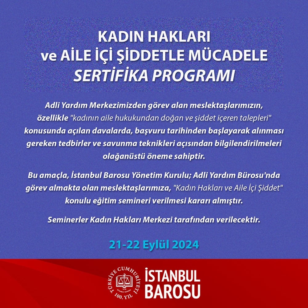 Kadın Hakları ve Aile İçi Şiddetle Mücadele Sertifika Programı