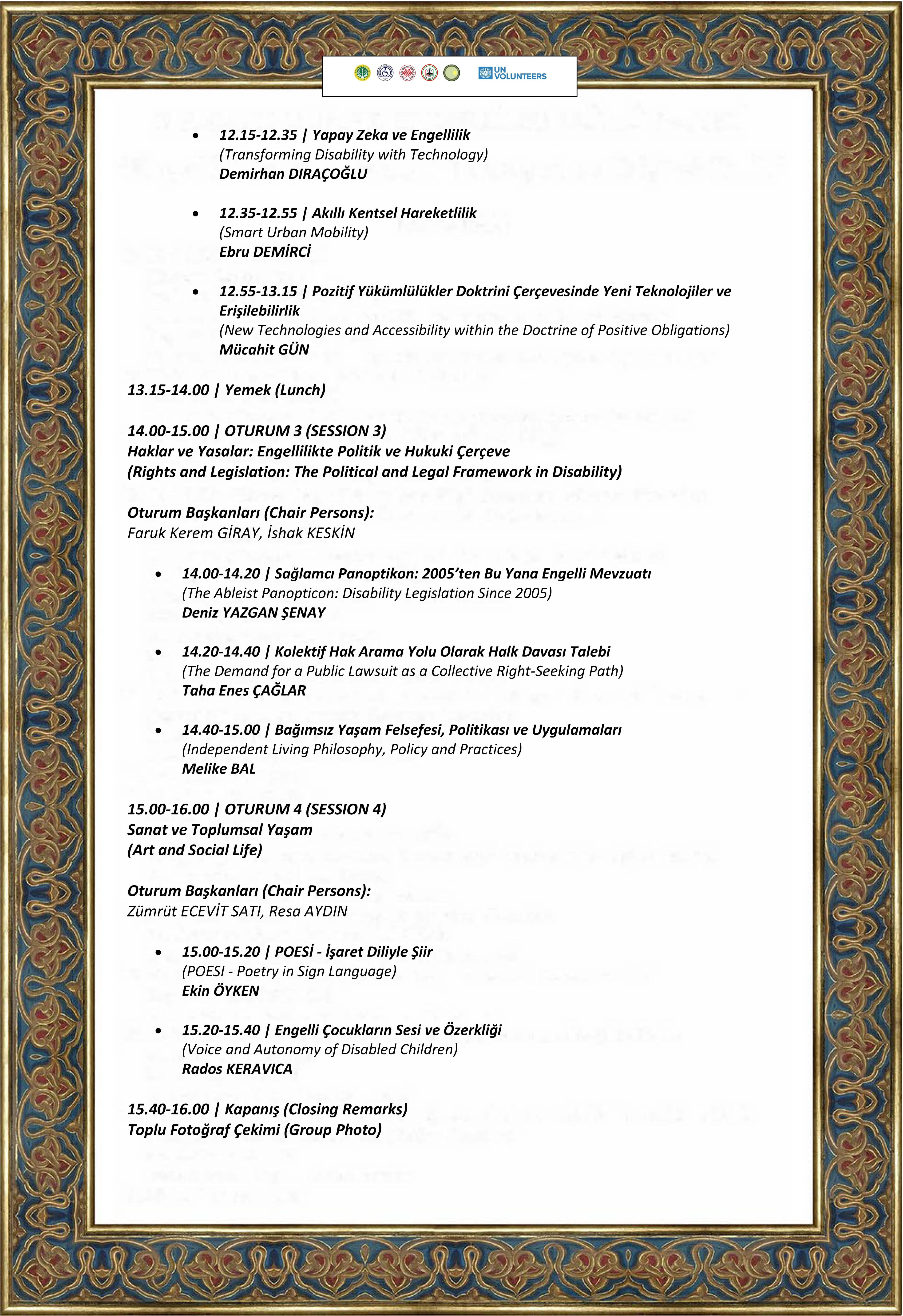 Engellilikte Güncel Yaklaşımlar: Teknoloji, Politika ve Uygulamalar Arasında Köprü Kurmak" - 3