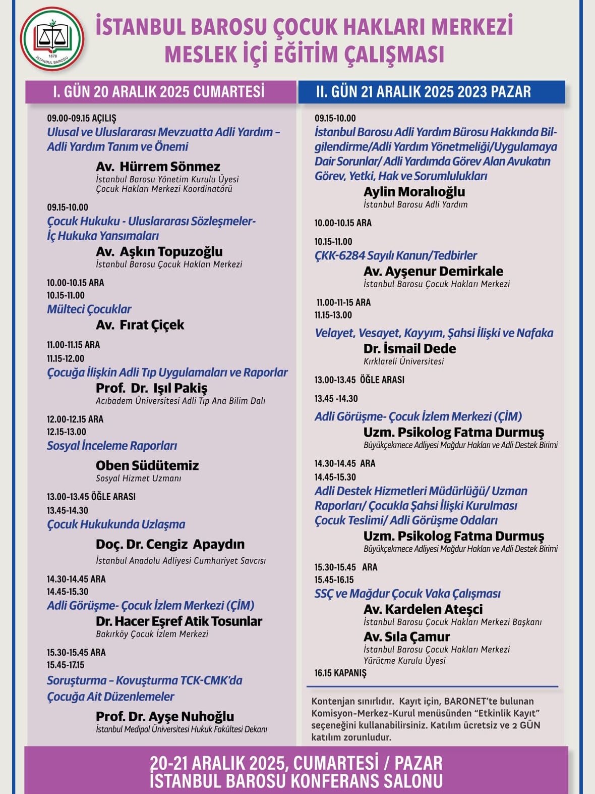 Çocuk Hakları Merkezi Meslek İçi Eğitim Çalışması